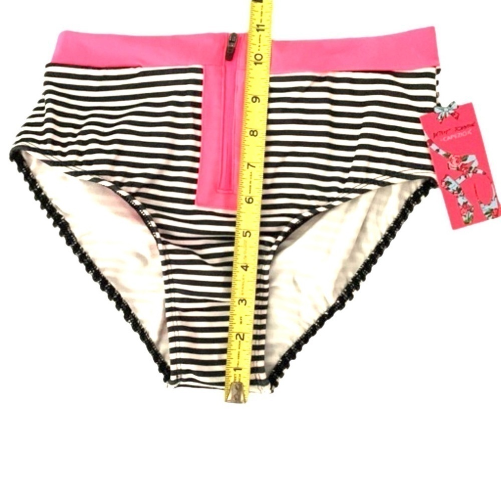 Betsey Johnson Capezio NWT Swimsuit Bottom, Size S, Black White & Pink - Picture 3 of 7